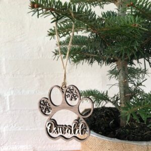 Juleornament - Hundepote med fremhævet navn