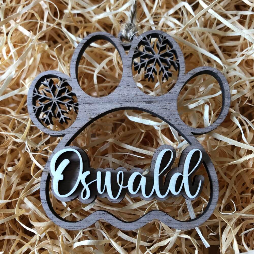 Juleornament - Hundepote med fremhævet navn - Billede 3