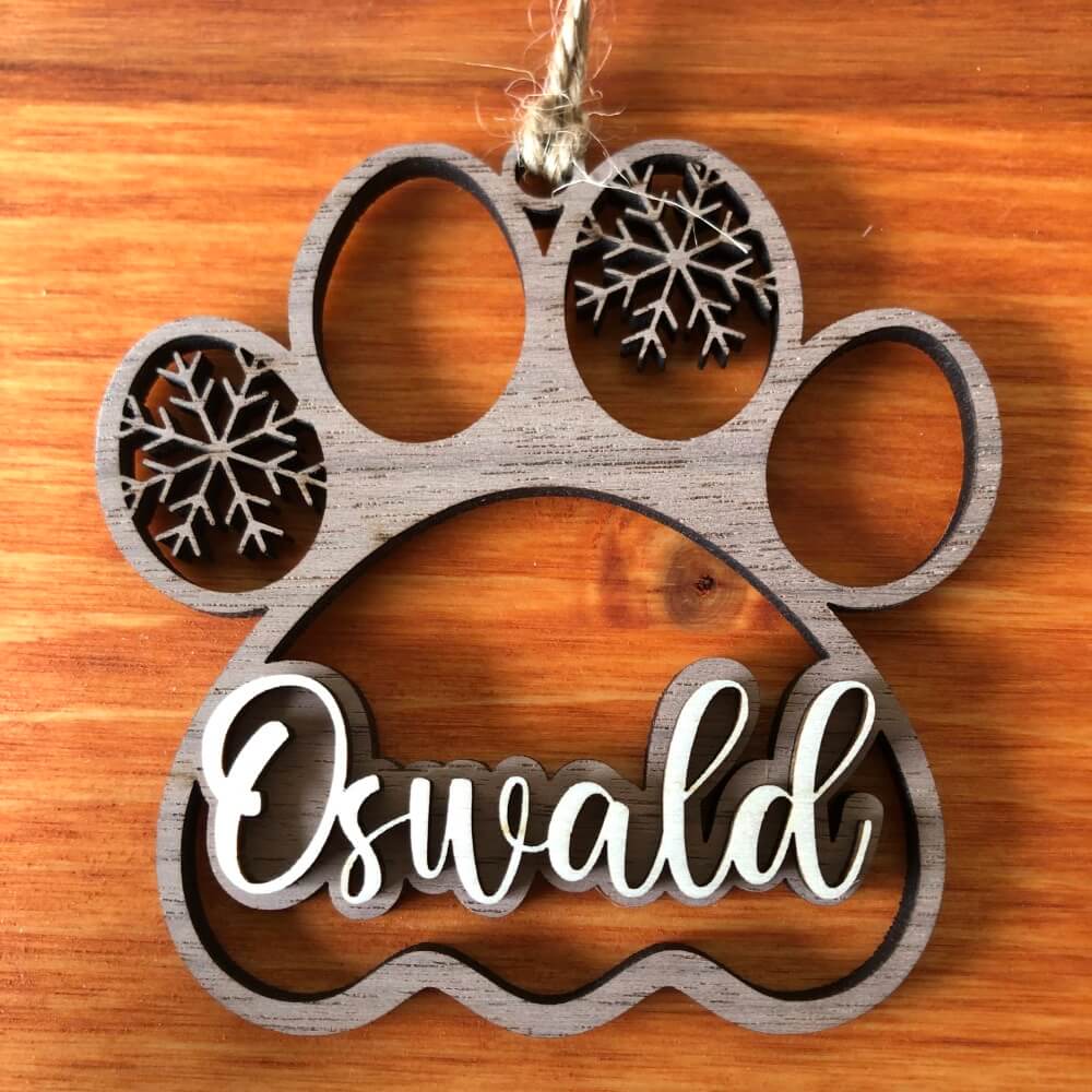 Juleornament - Hundepote med fremhævet navn - Billede 2