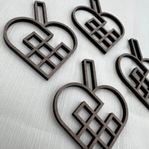 Klassiske Flettet Julehjerter 6cm - 4 stk.